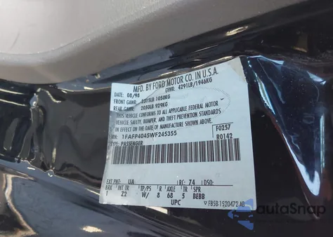 1998 Ford Mustang z USA, uszkodzony, nr VIN 1FAFP4045WF245355